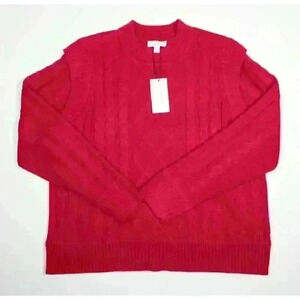 NEW! Calvin Klein Women's XL Cable-Knit Pullover Sweater In Red NWT $89.50